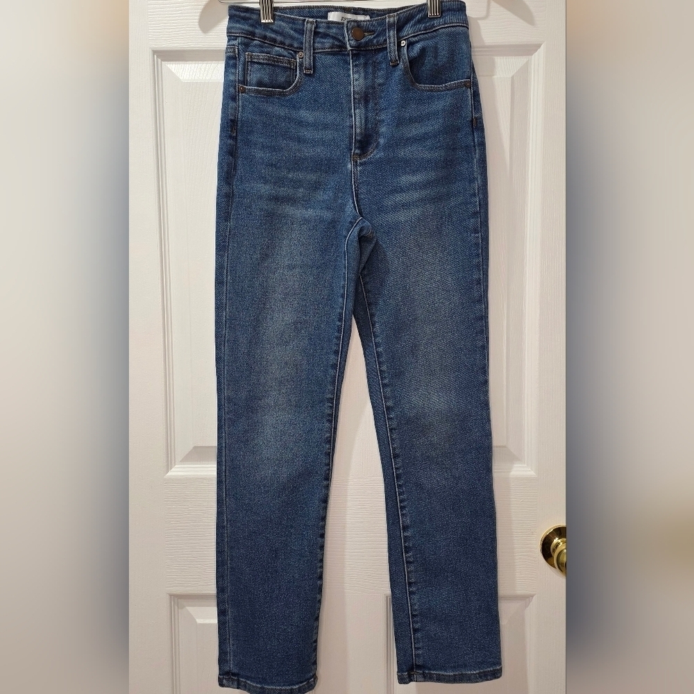 JustFab Dark Blue Skinny Jeans Size 25 High Waist Stretch Denim